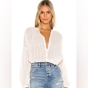 Eyelet ivory Blouse